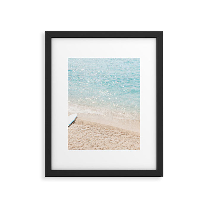 Aerial Surfers Beach Print, Surf Beach Photography, Surfboard Minimal Aerial Photography, Blue Ocean Print, Beach Print, Minimalism Beach Print, Beach Art, Home Decor Framed Art Print Gallery Image 1