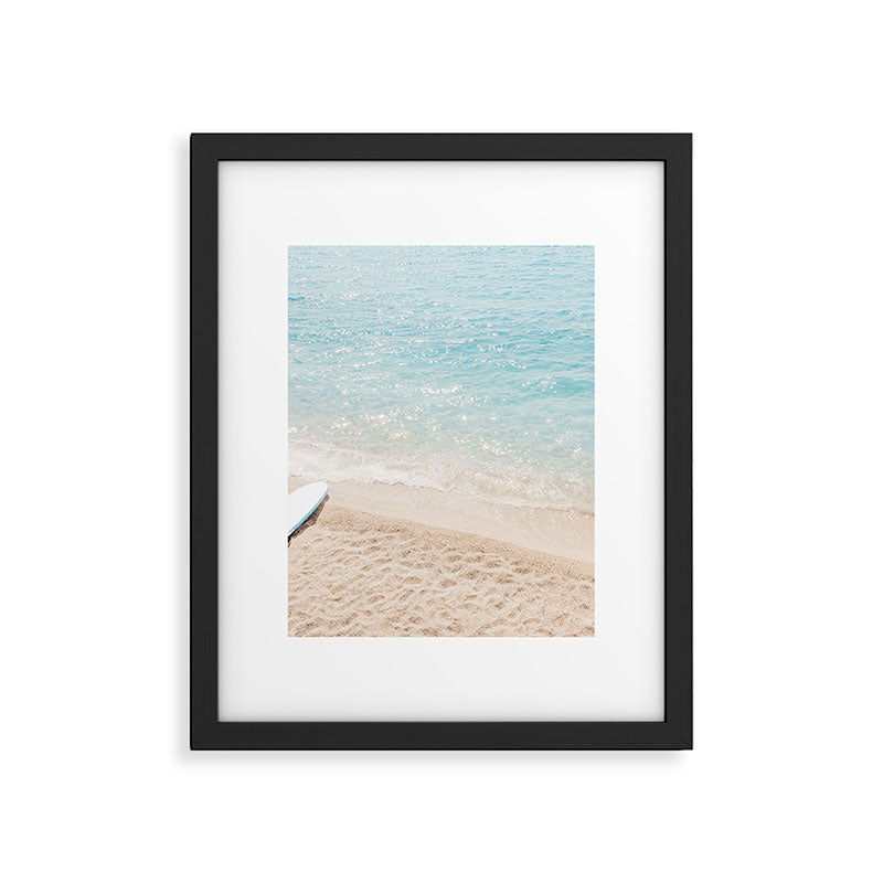 Aerial Surfers Beach Print, Surf Beach Photography, Surfboard Minimal Aerial Photography, Blue Ocean Print, Beach Print, Minimalism Beach Print, Beach Art, Home Decor Framed Art Print Gallery Image 5