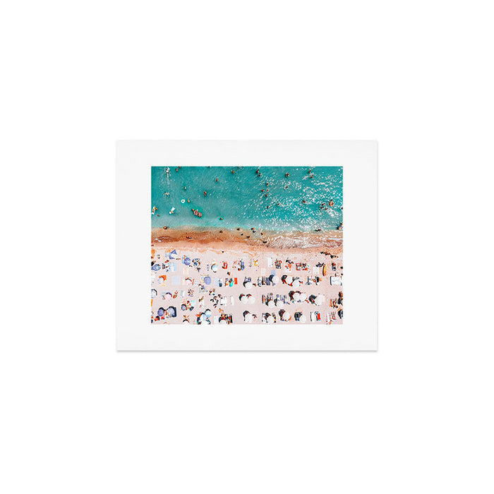 Beach Vibes, Umbrellas Print, Ocean Sea Beach People Print, Aerial Beach Summer Art Print, Aerial Photography, Summer Vibes Coastal Art Art Print Gallery Image 1