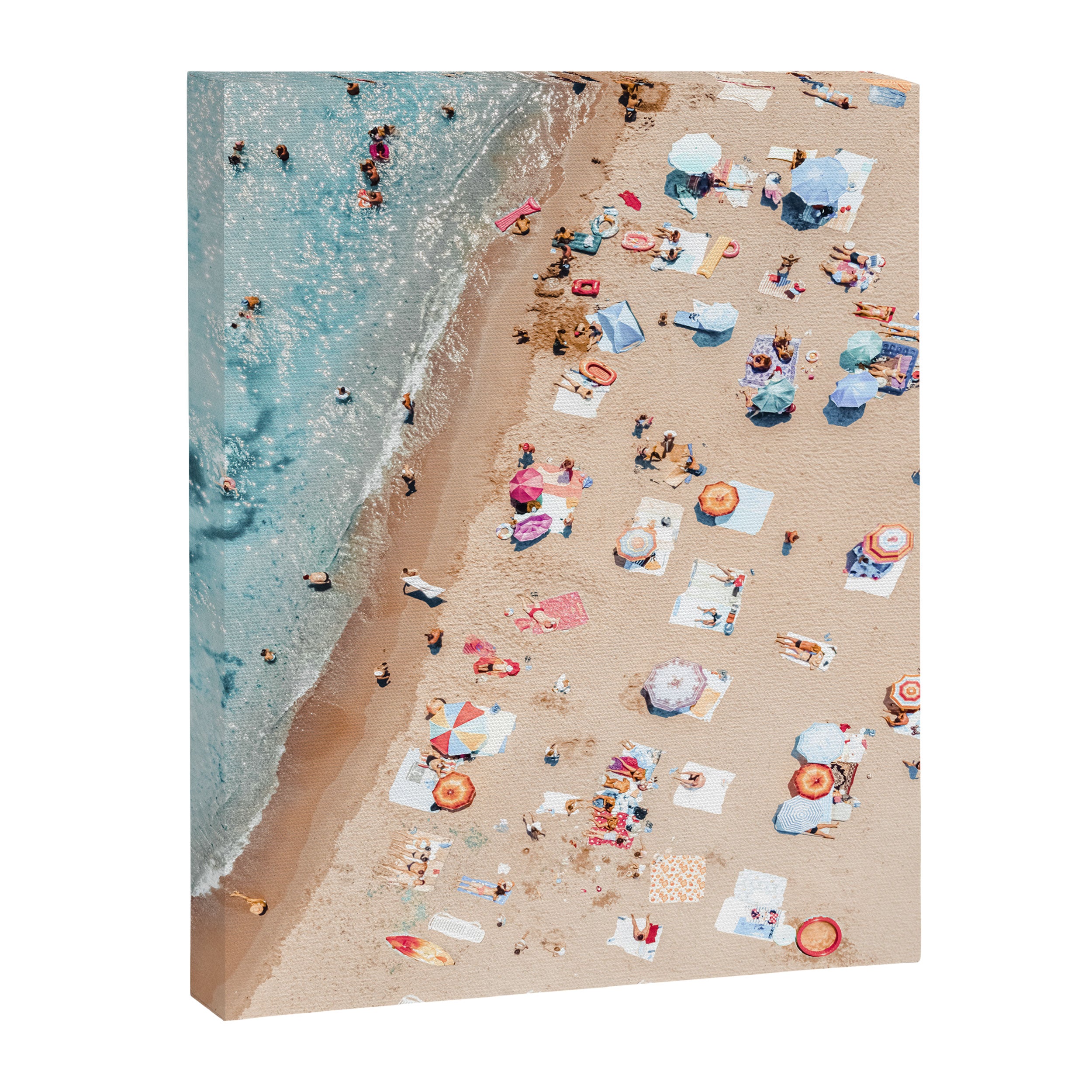 Ocean Print, Beach Print, People Beach Aerial, Wall Decor, Aerial Beach Print, Beach Photography, Bondi Beach Print Canvas Print Gallery Image 6