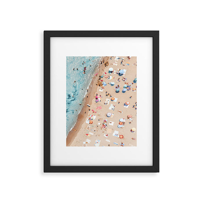 Ocean Print, Beach Print, People Beach Aerial, Wall Decor, Aerial Beach Print, Beach Photography, Bondi Beach Print Framed Art Print Gallery Image 1