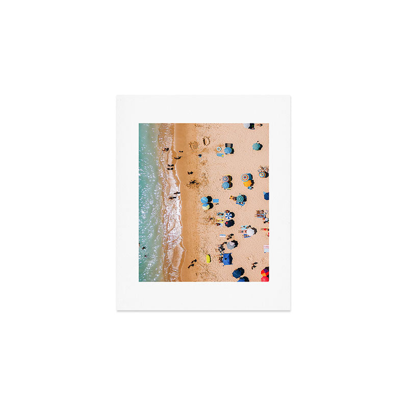 People On Algarve Beach In Portugal, Drone Photography, Aerial Photo, Ocean Wall Art Print Art Print Gallery Image 1