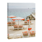 Southern France Beach Photography, Retro Beach Umbrellas, Monaco Beach Pastel Photography, Cote d'Azur France, French Riviera Print Canvas Print Gallery Image 6