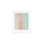 Surfer Print, Surfing Beach Print, Beach Print, Aerial Beach Surfboard Wall Art Print, Beach Photography, Summer Vibes, Minimalism Art Print Art Print Gallery Image 1