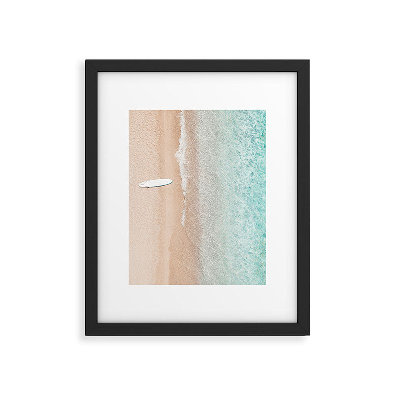 Surfer Print, Surfing Beach Print, Beach Print, Aerial Beach Surfboard Wall Art Print, Beach Photography, Summer Vibes, Minimalism Art Print Framed Art Print Gallery Image 5