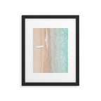 Surfer Print, Surfing Beach Print, Beach Print, Aerial Beach Surfboard Wall Art Print, Beach Photography, Summer Vibes, Minimalism Art Print Framed Art Print Gallery Image 5