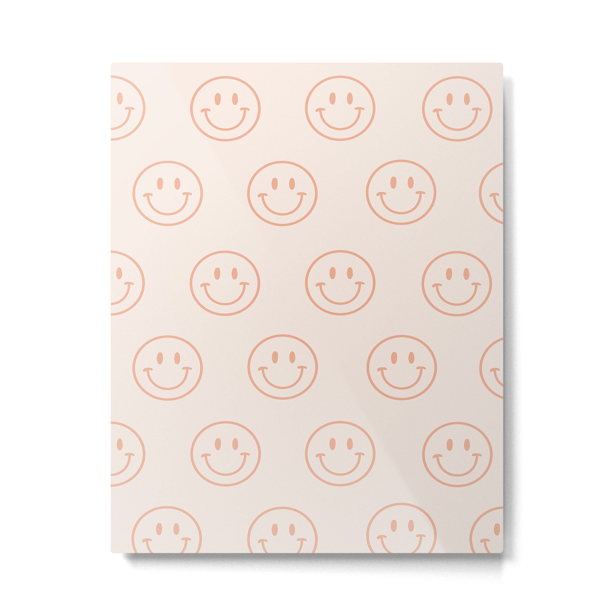 Beige/Peach Smiley Pattern Metal Print Gallery Image 6