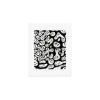 Black and White Dripping Smiley Art Print Gallery Image 1