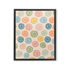 Colorful Smiley Faces Beige Pattern Framed Canvas Print Gallery Image 8