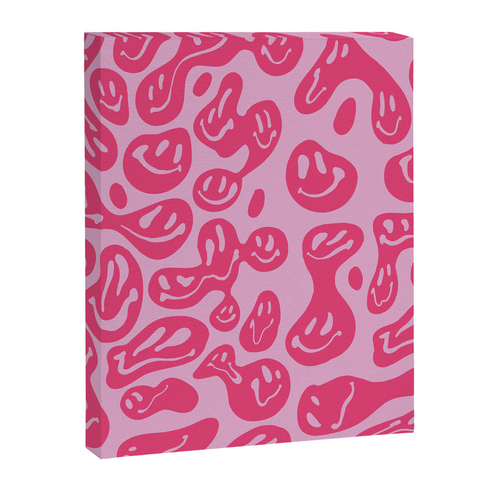 Hot Pink Dripping Smiley Canvas Print Gallery Image 1