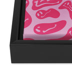 Hot Pink Dripping Smiley Framed Canvas Print Gallery Image 3