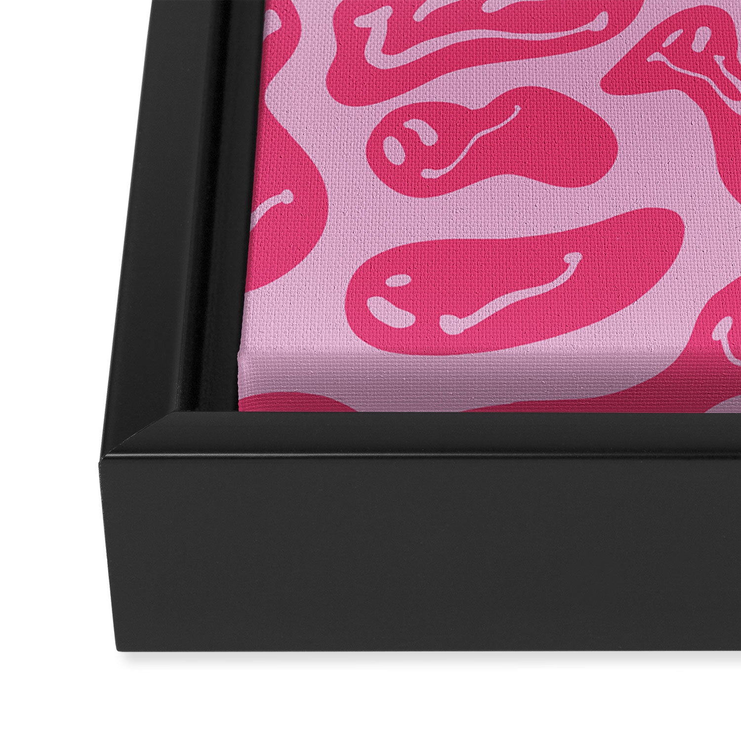Hot Pink Dripping Smiley Framed Canvas Print Gallery Image 3