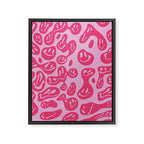 Hot Pink Dripping Smiley Framed Canvas Print Gallery Image 8