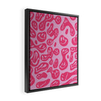 Hot Pink Dripping Smiley Framed Canvas Print Gallery Image 2
