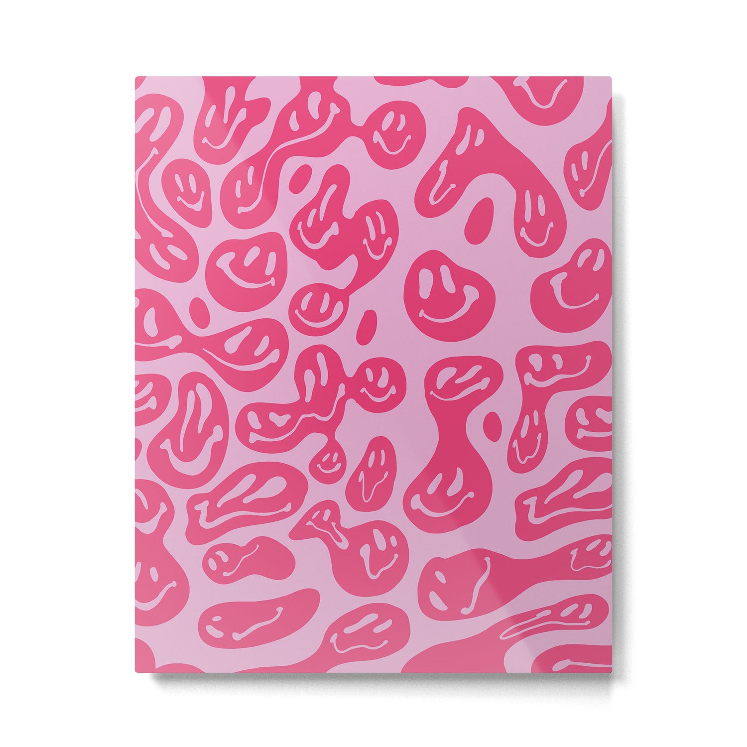Hot Pink Dripping Smiley Metal Print Gallery Image 6