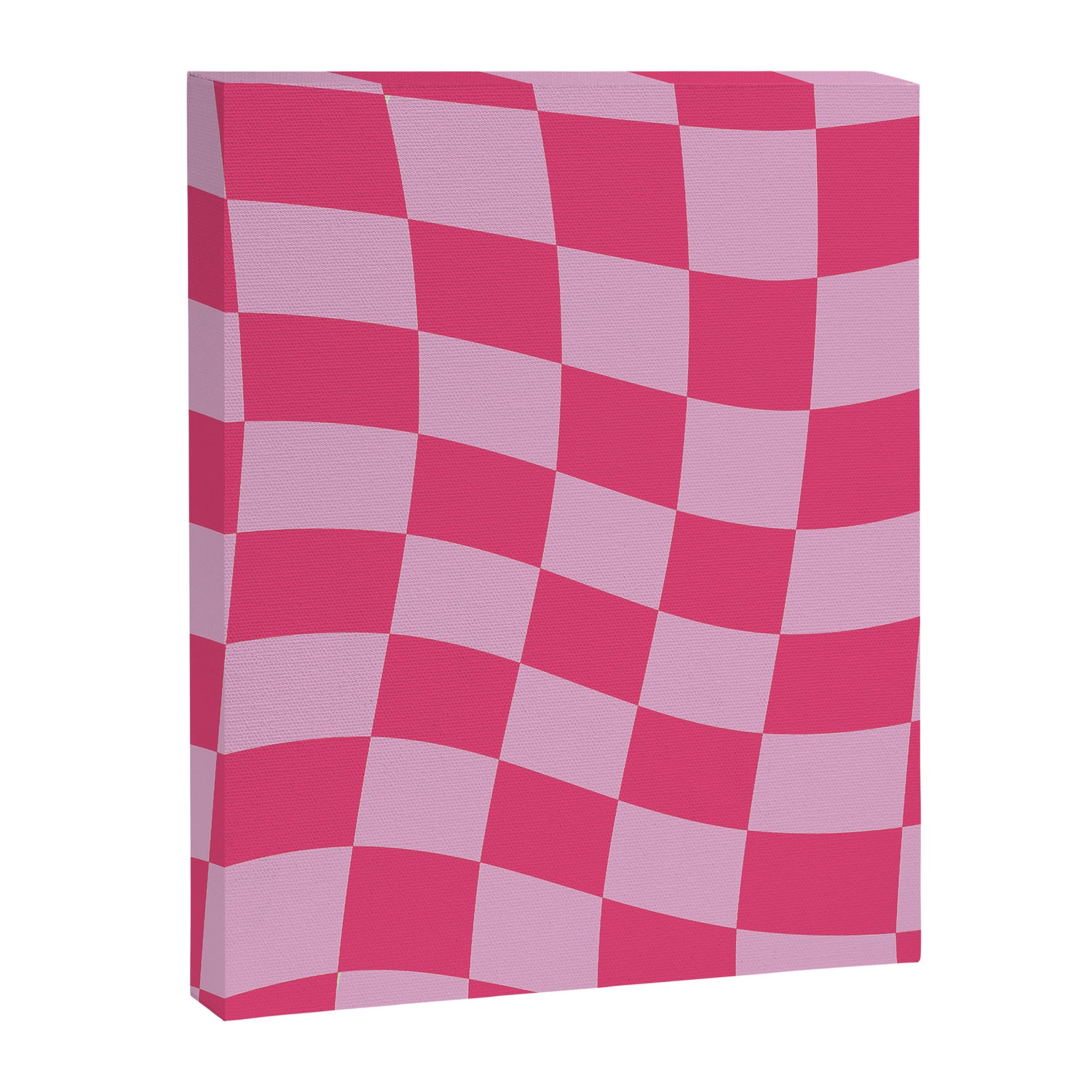 Hot Pink Wavy Checkered Pattern Canvas Print Gallery Image 3