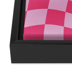 Hot Pink Wavy Checkered Pattern Framed Canvas Print Gallery Image 3