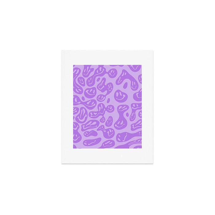Pastel Purple Dripping Smiley Art Print Gallery Image 1
