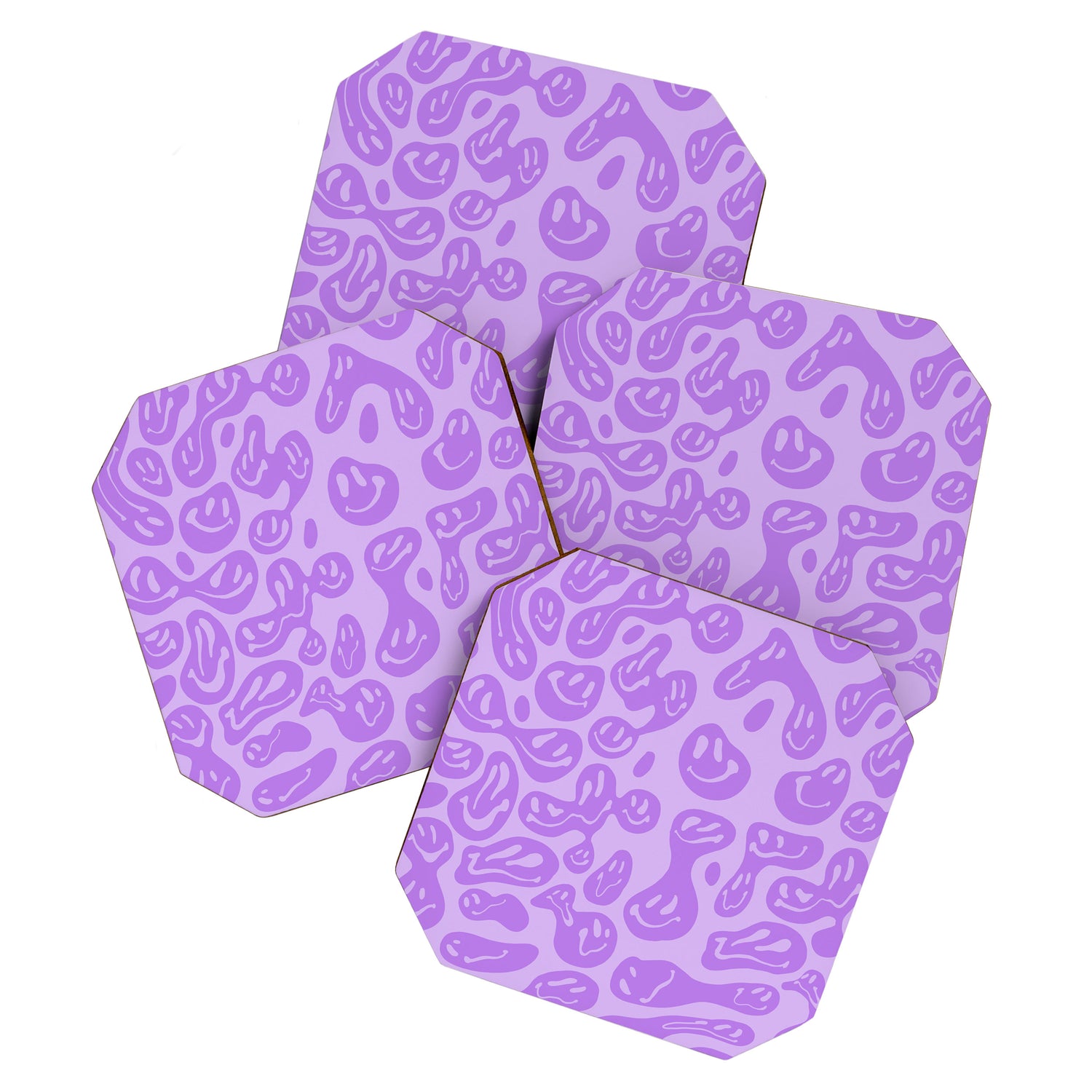 Pastel Purple Dripping Smiley Coaster Gallery Image 1