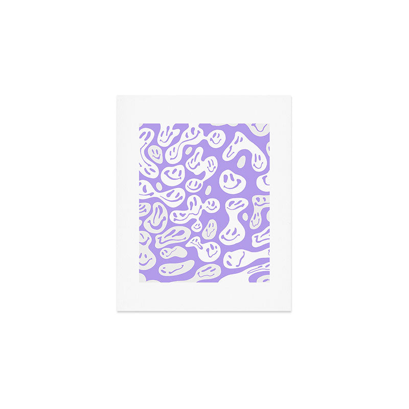 Pastel Purple Dripping Smiley Art Print Gallery Image 1