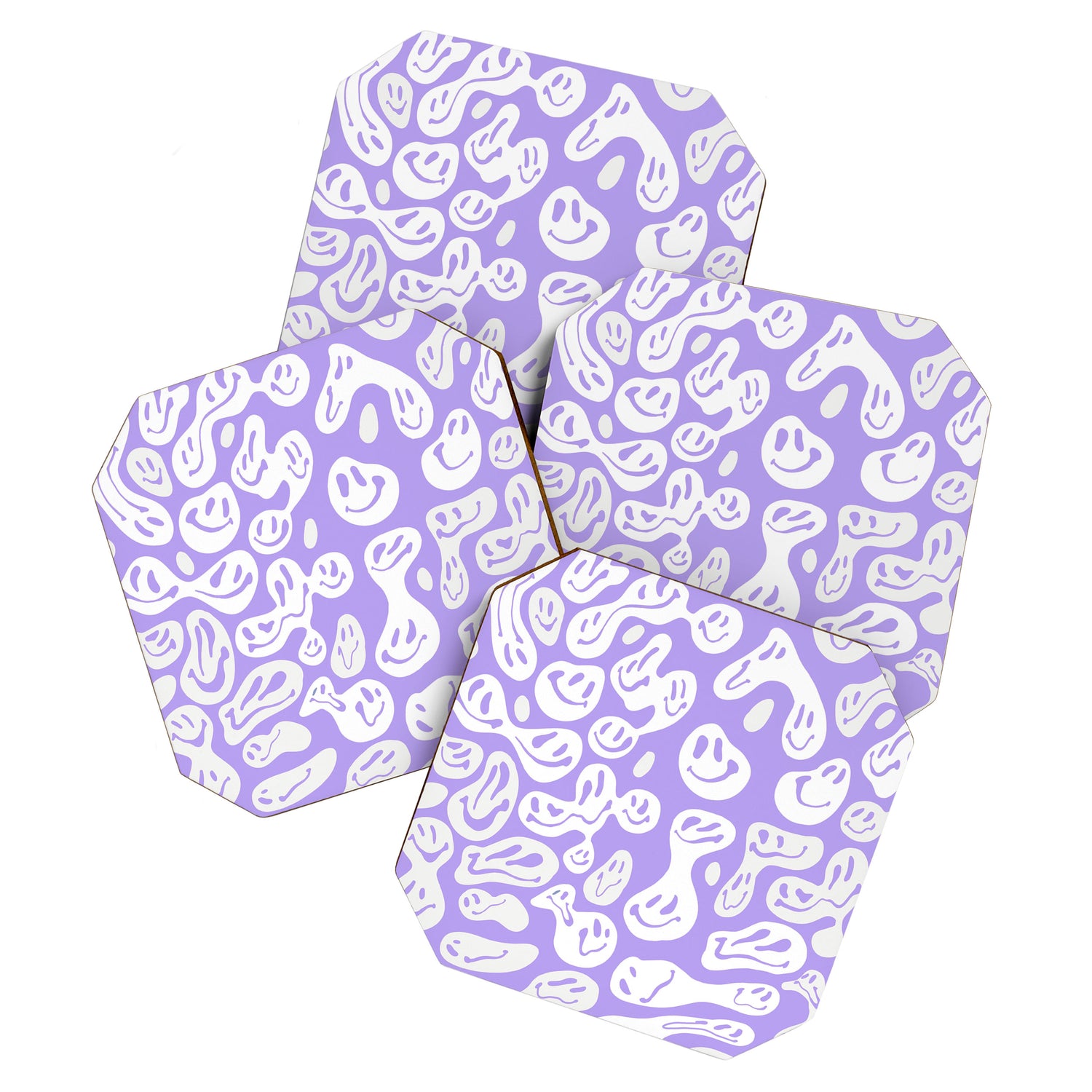 Pastel Purple Dripping Smiley Coaster Gallery Image 1