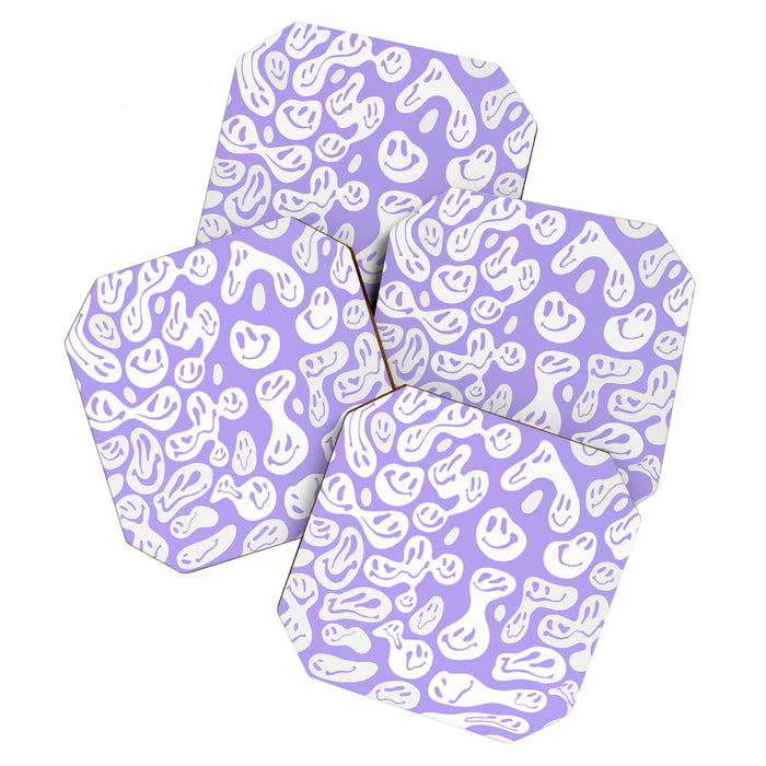 Pastel Purple Dripping Smiley Coaster Gallery Image 1