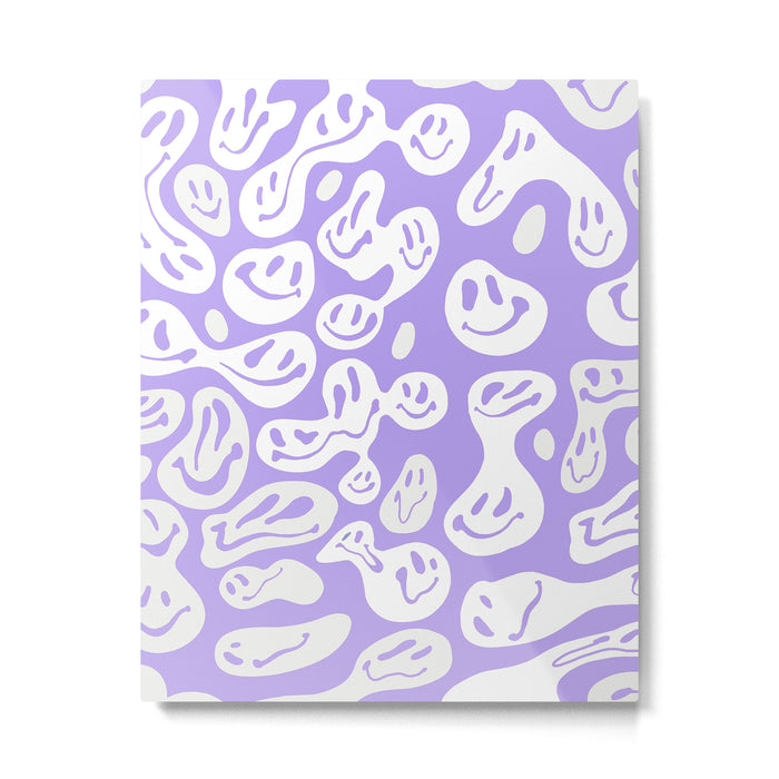 Pastel Purple Dripping Smiley Metal Print Gallery Image 1