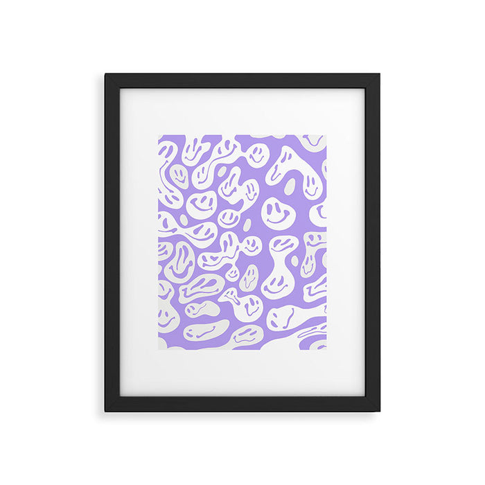Pastel Purple Dripping Smiley Framed Art Print Gallery Image 1