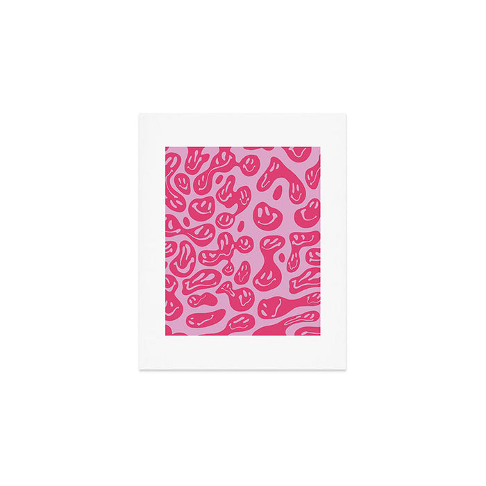 Pink Dripping Smiley Art Print Gallery Image 1