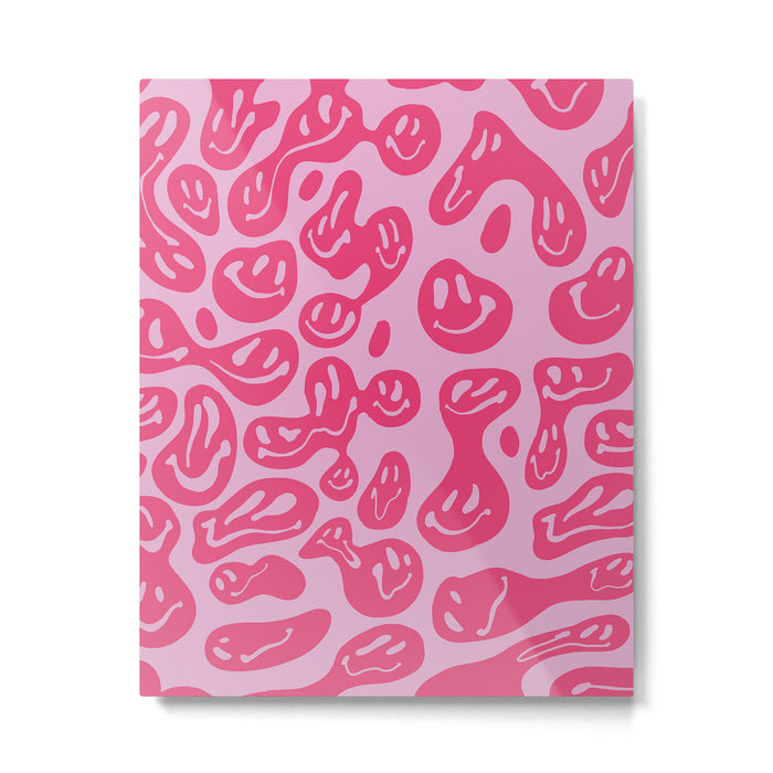 Pink Dripping Smiley Metal Print Gallery Image 1