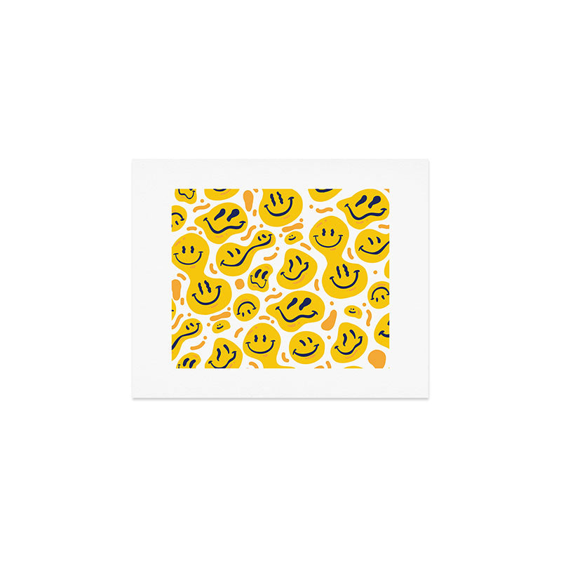Yellow Dripping Smiley Faces Art Print Gallery Image 1