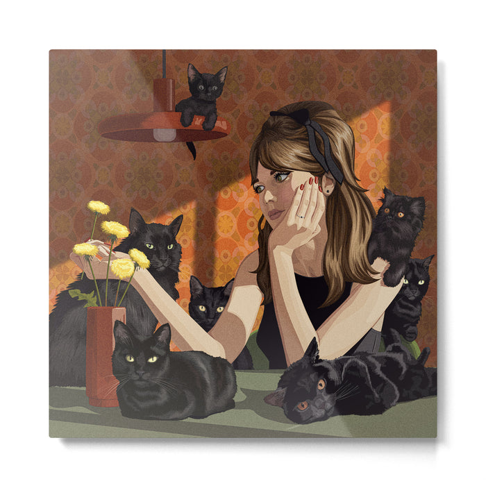 Cat Black  Metal Print Gallery Image 1