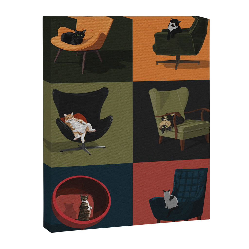 Cats on Chairs Canvas Print Gallery Image 6