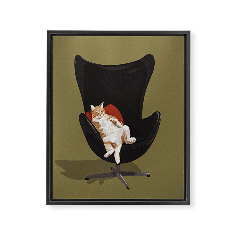 Cats on Chairs collection - â1 Framed Canvas Print Gallery Image 2
