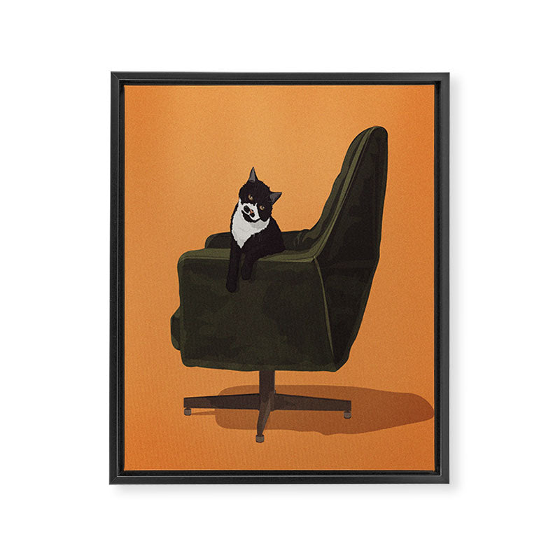 Cats on Chairs Collection - â4 Framed Canvas Print Gallery Image 14