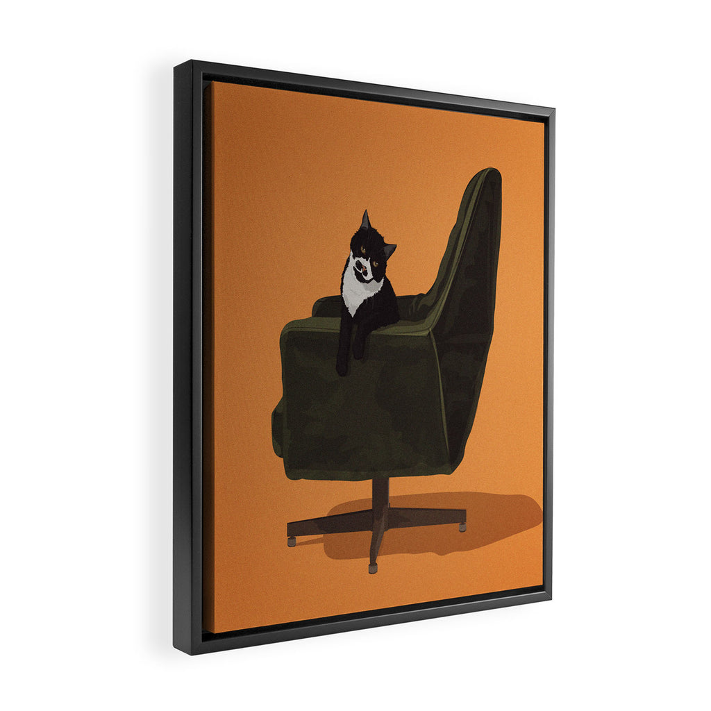 Cats on Chairs Collection - â4 Framed Canvas Print Gallery Image 2