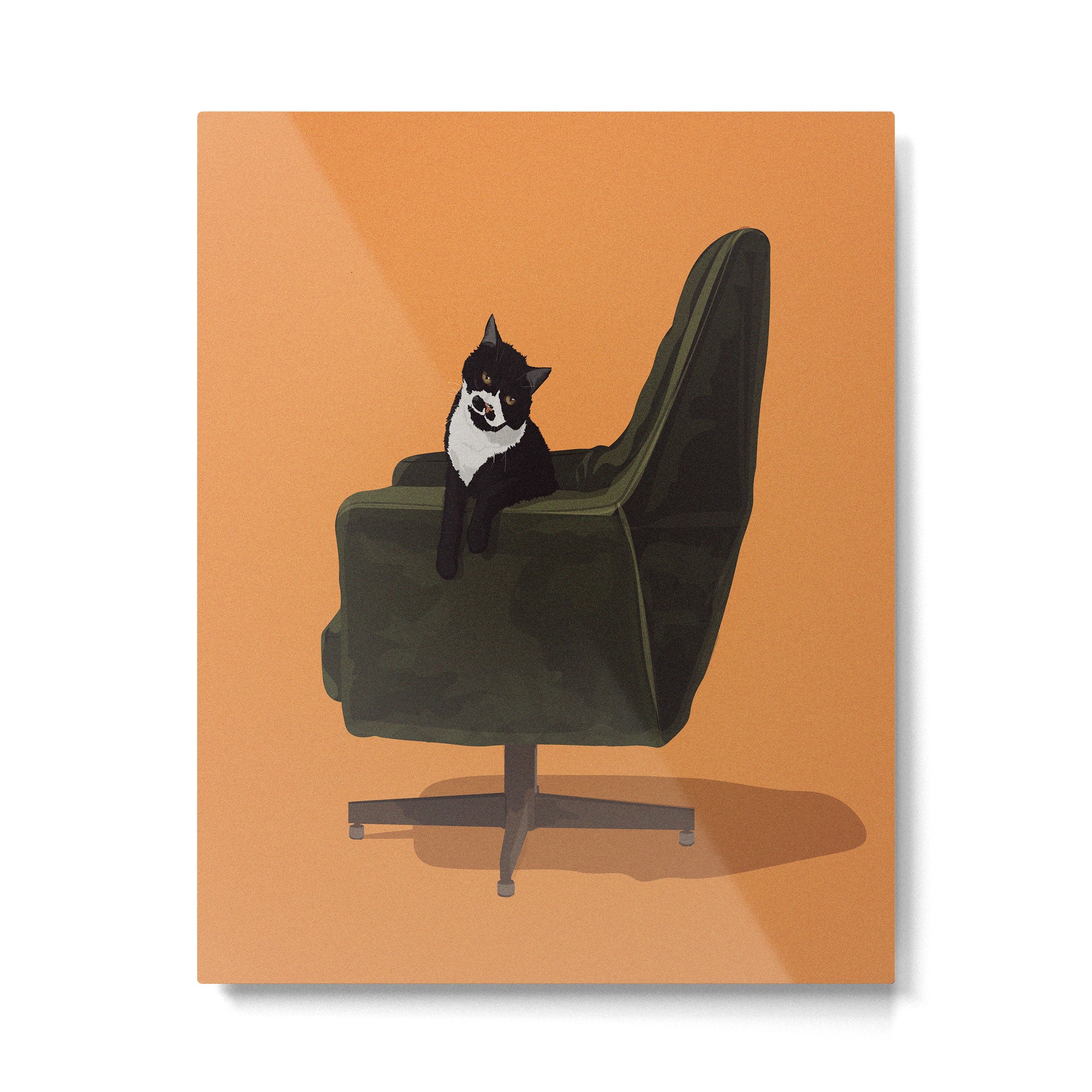 Cats on Chairs Collection - â4 Metal Print Gallery Image 6