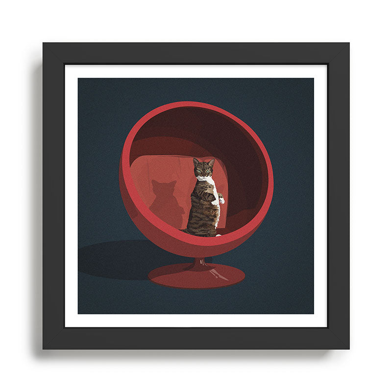 Cats on Chairs Collection - â5 Framed Art Print Gallery Image 1