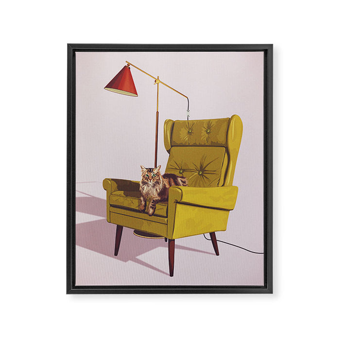 Cats on Chairs Deluxe Collection - Oscar Framed Canvas Print Gallery Image 1