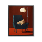 Cats on Chairs Deluxe Collection - Red Framed Canvas Print Gallery Image 6