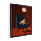 Cats on Chairs Deluxe Collection - Red Framed Canvas Print Gallery Image 2