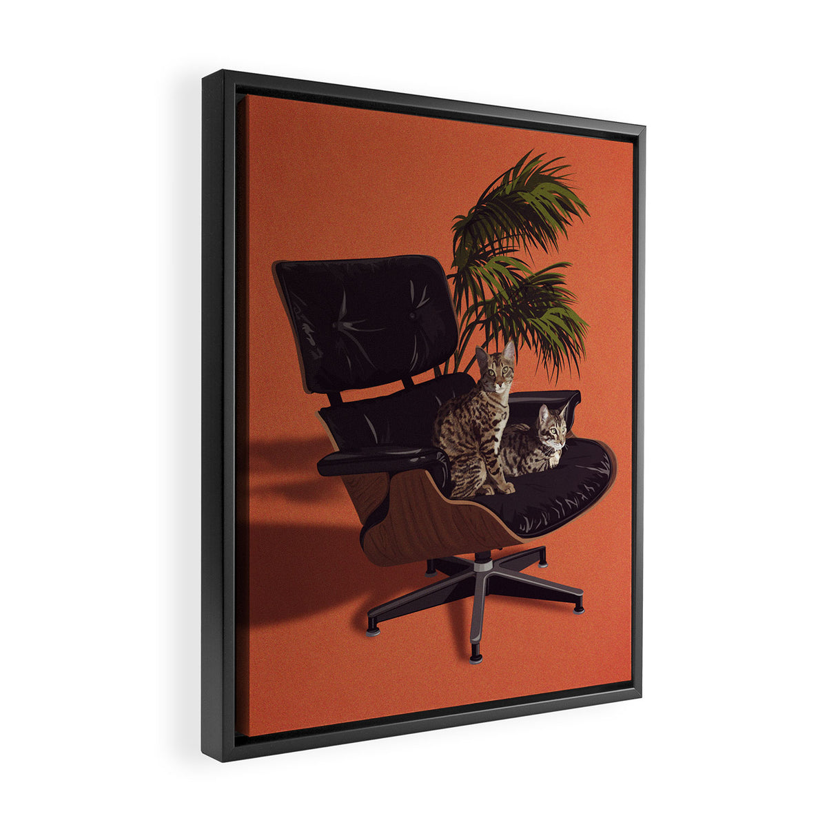 Cats on Chairs Deluxe Collection - Savannahs Framed Canvas Print Gallery Image 2