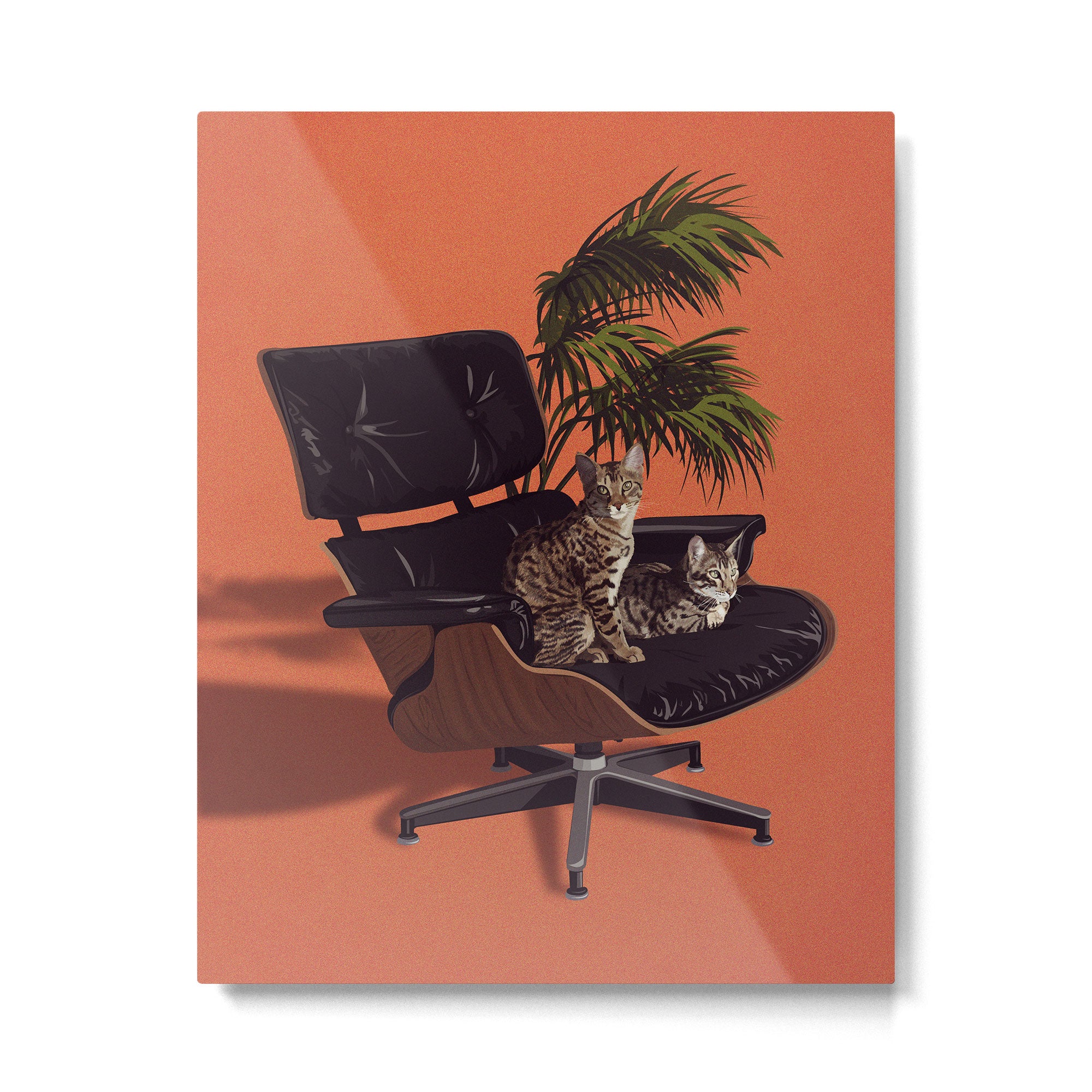 Cats on Chairs Deluxe Collection - Savannahs Metal Print Gallery Image 4