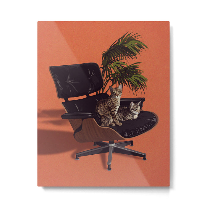Cats on Chairs Deluxe Collection - Savannahs Metal Print Gallery Image 1