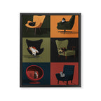 Cats on Chairs Framed Canvas Print Gallery Image 6