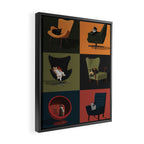 Cats on Chairs Framed Canvas Print Gallery Image 2