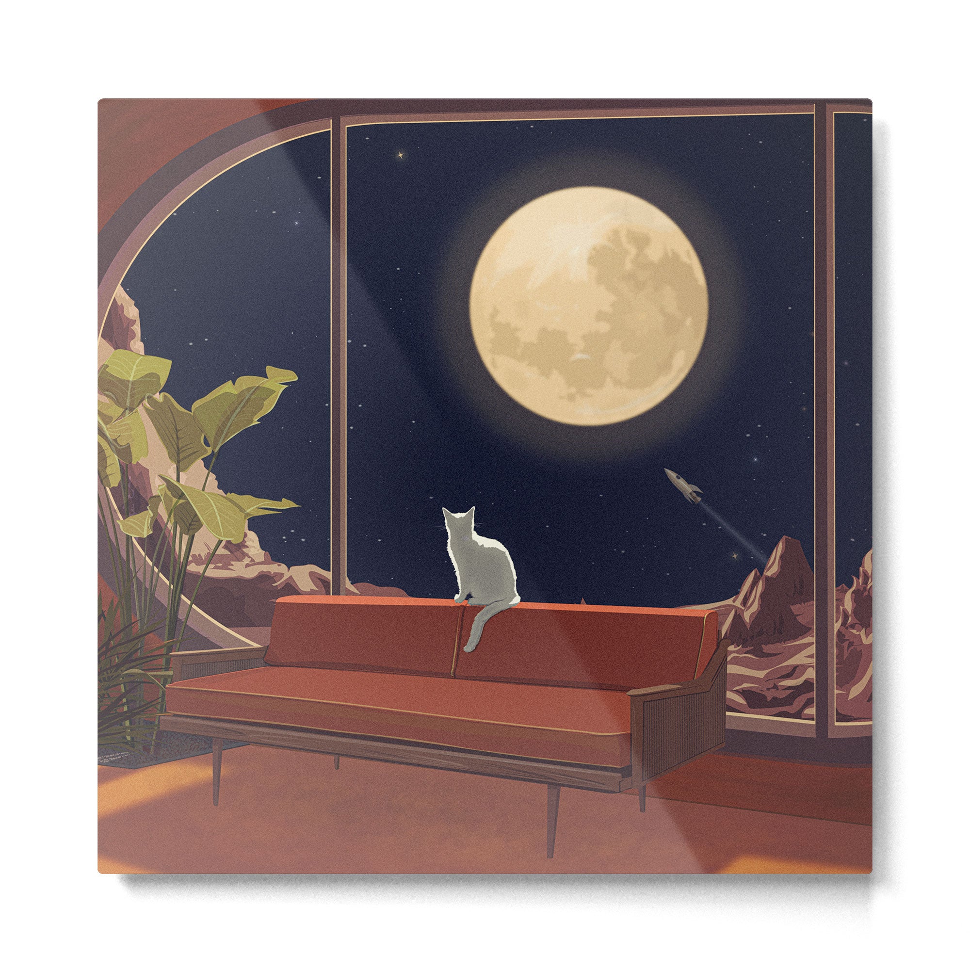 Kitty With a View Metal Print Gallery Image 2