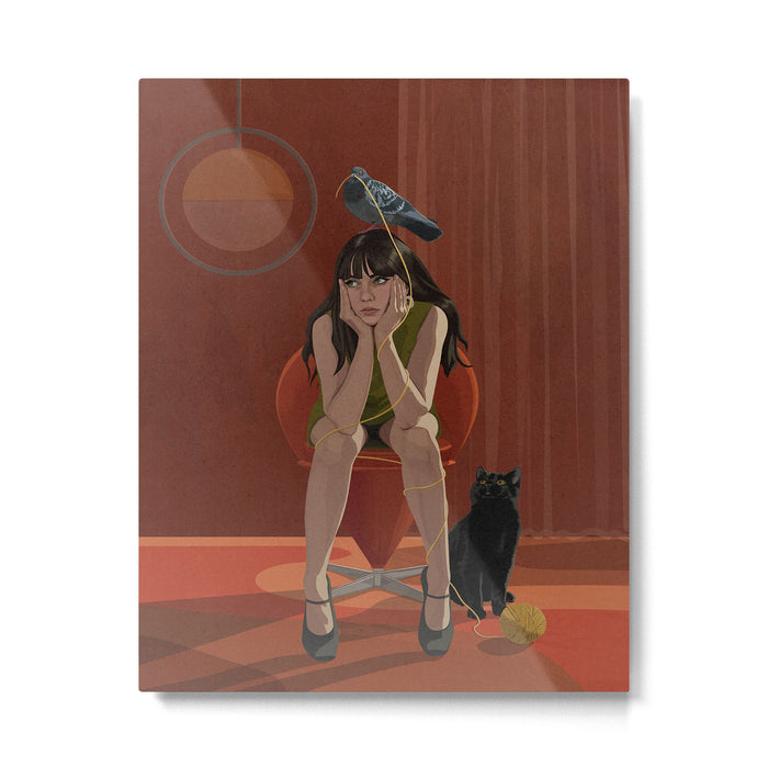 Little Miss Pigeon Head  Metal Print Gallery Image 1