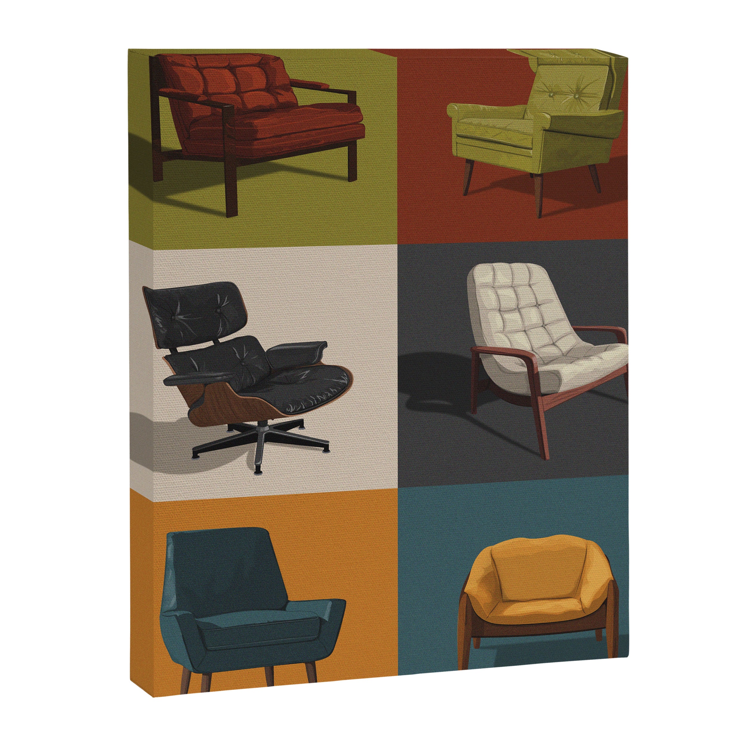 Mid-Century Chairs No. 2 Canvas Print Gallery Image 6