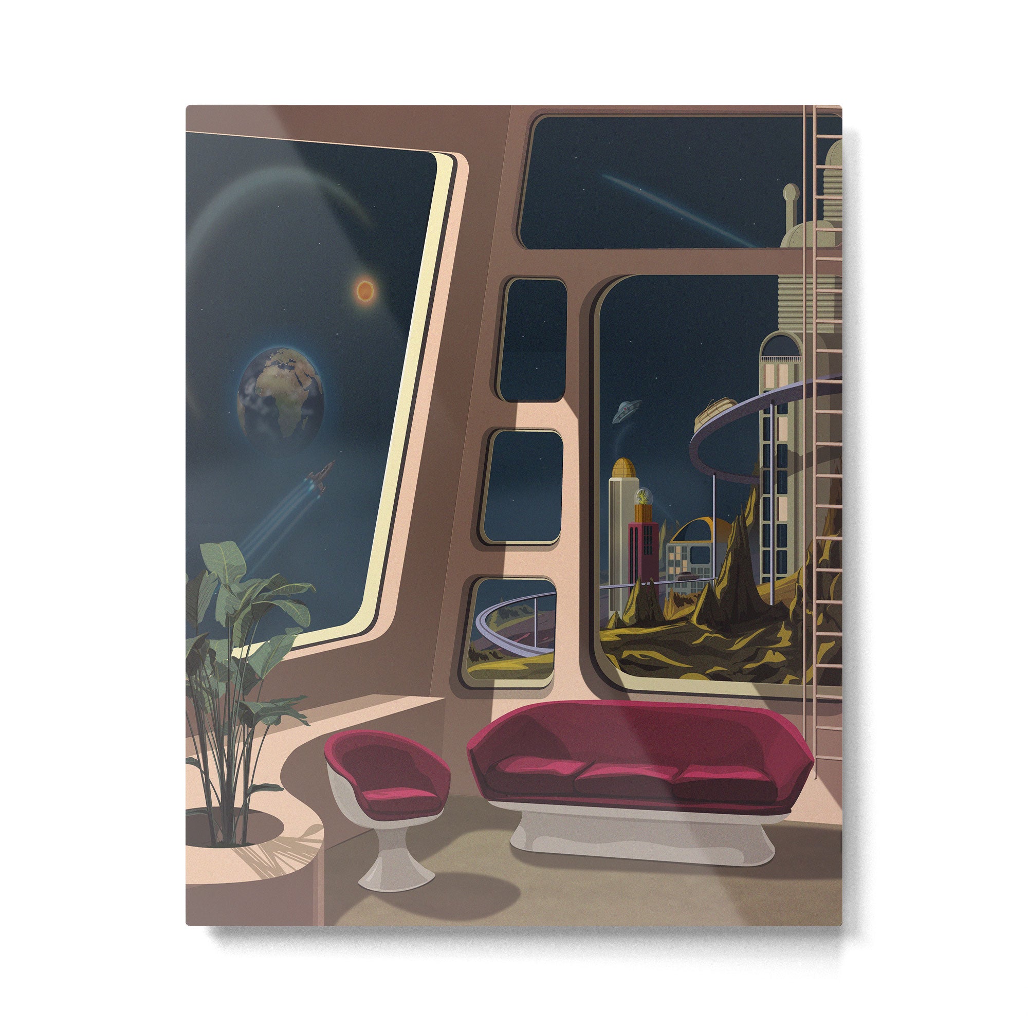 Space Lounge Metal Print Gallery Image 6